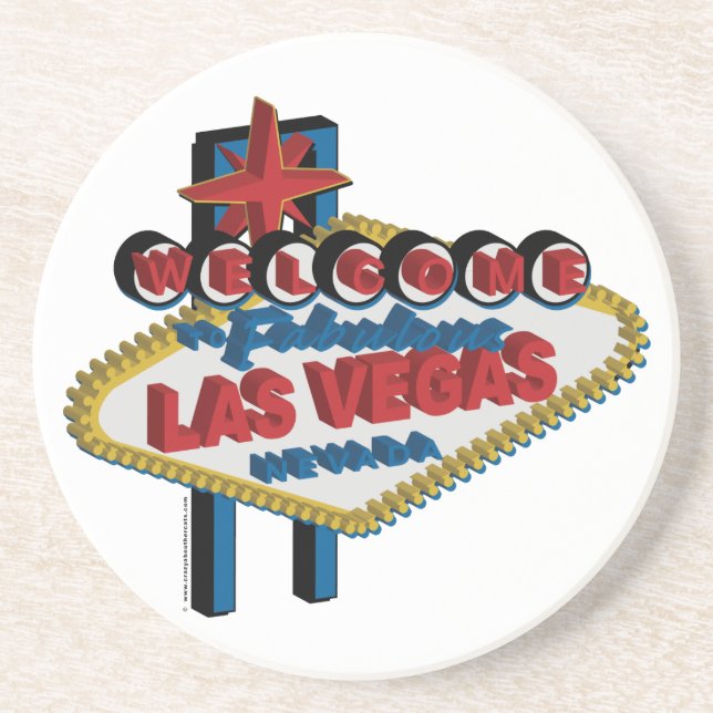 Dessous De Verre En Grès Bienvenue à la fabuleuse Las Vegas (Devant)