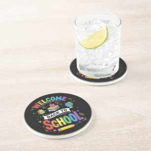 Dessous De Verre En Grès Bienvenue à l'école les enfants Enseignant Premier