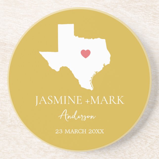 Dessous De Verre En Grès Bienvenue au Texas Wedding Party Custom (Devant)