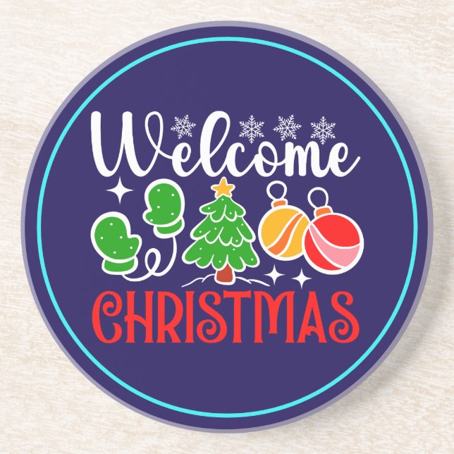 Dessous De Verre En Grès Bienvenue Noël-63758 (Devant)