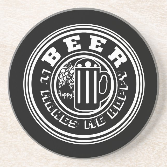 Dessous De Verre En Grès Bière Ça Me Rend Hoppy (Devant)
