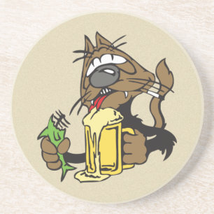 Dessous De Verre En Grès bière chat