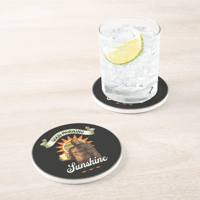 Dessous De Verre En Grès Bigfoot Café Drôle Humour du Matin (Côté)