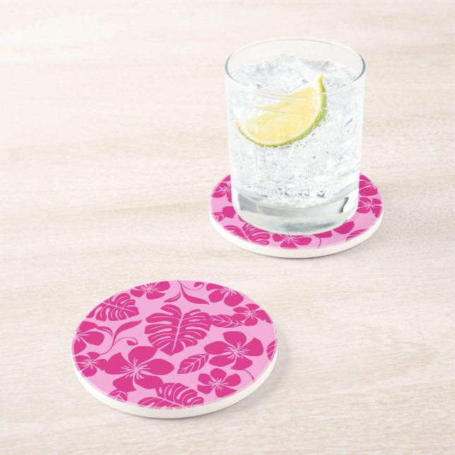 DESSOUS DE VERRE EN GRÈS BIKINI ROSE (ROSES) (Côté)