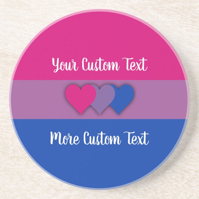 Dessous De Verre En Grès Bisexualité drapeau de fierté avec texte (Devant)