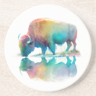 Dessous De Verre En Grès Bison de Dessous de verre de grès de Yellowstone