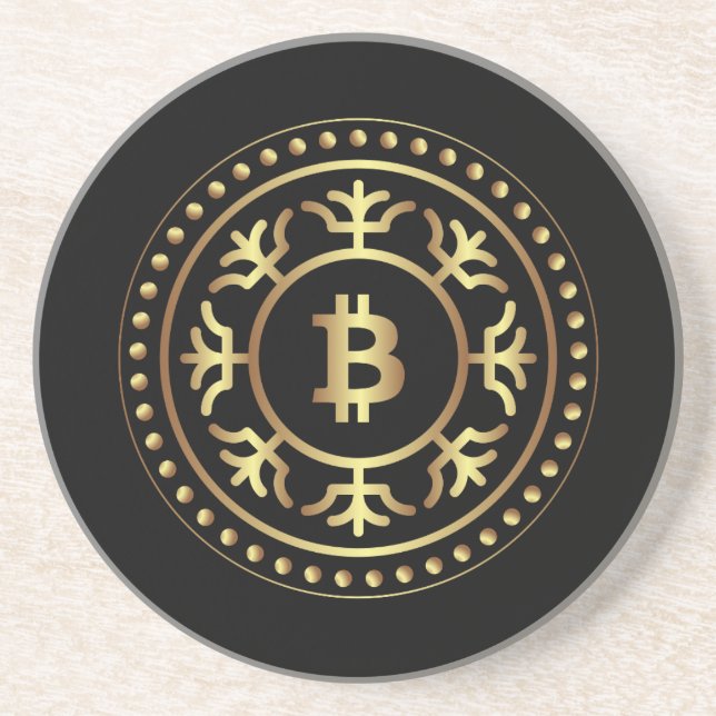 Dessous De Verre En Grès Bitcoin 2 (Devant)