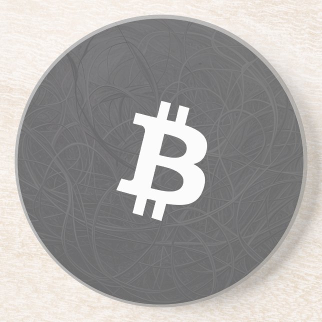 Dessous De Verre En Grès BitCoin Neurone Gris (Devant)