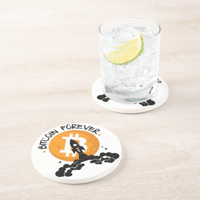 Dessous De Verre En Grès Bitcoin pour toujours (Côté)