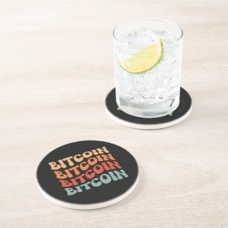 Dessous De Verre En Grès Bitcoin Wavy Text Style Crypto Typographie Design