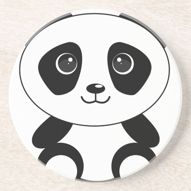 Dessous De Verre En Grès Bizarre d'ours de panda (Devant)
