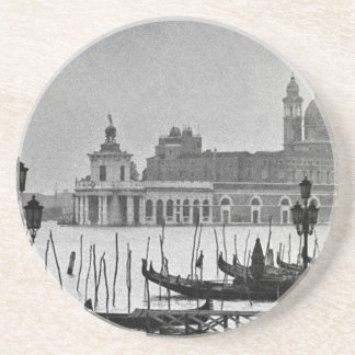 Dessous De Verre En Grès Black Blanc Grand Canal Venise Italie Voyage