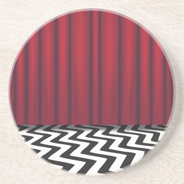 Dessous De Verre En Grès Black Lodge Red Room (Devant)