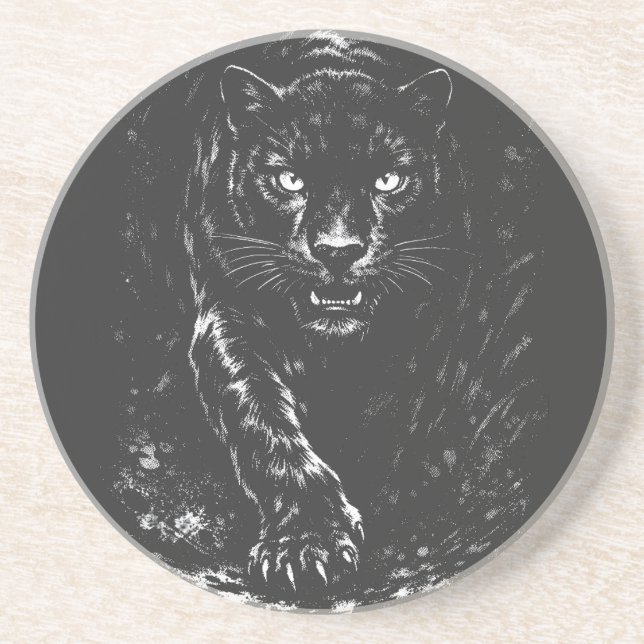 Dessous De Verre En Grès Black Panther — par BurnsInHell (Devant)