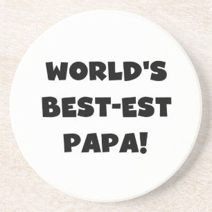 Dessous De Verre En Grès Black Text World's Best of Papa Tshirts and Gifts
