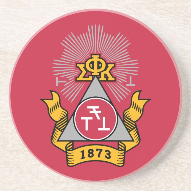 Dessous De Verre En Grès Blason Phi Sigma Kappa (Devant)