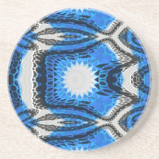 Dessous De Verre En Grès Bleu atomique (Devant)