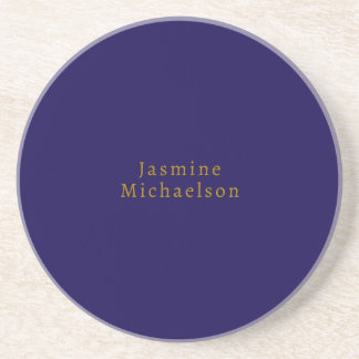 Dessous De Verre En Grès Bleu foncé et or Mignon Minimaliste Propre nom