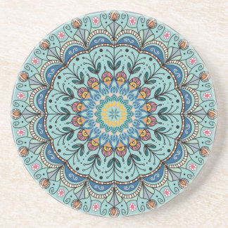 Dessous de verre en grès bleu Mandala