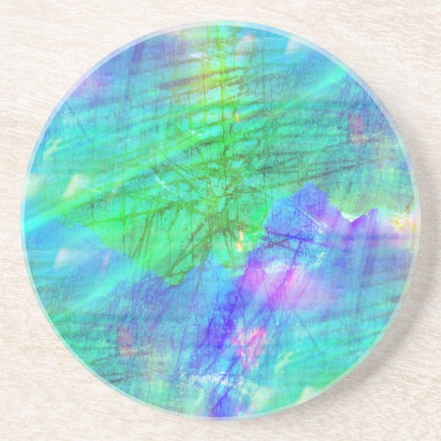 Dessous De Verre En Grès bleu sans couture d'aquarelle d'arrière - plan (Devant)