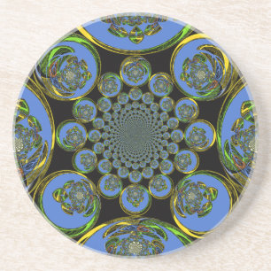 Dessous De Verre En Grès Bleu vintage