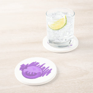 Dessous De Verre En Grès Bleuets et crème Motif de fruits
