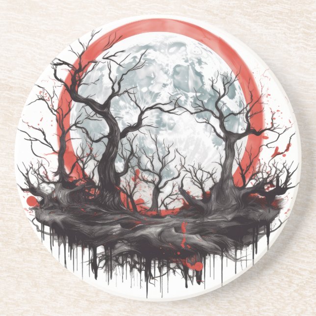Dessous De Verre En Grès Bloodroot Eclipse (Devant)