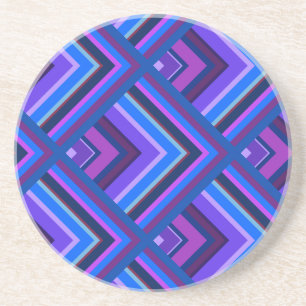 Dessous De Verre En Grès Blue and purple stripes scale pattern