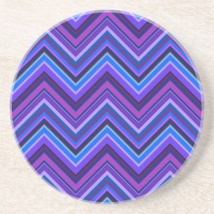 Dessous De Verre En Grès Blue and purple zigzag