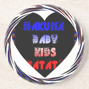 Dessous De Verre En Grès Blue Black Hakuna Matata Baby Kids Design.png