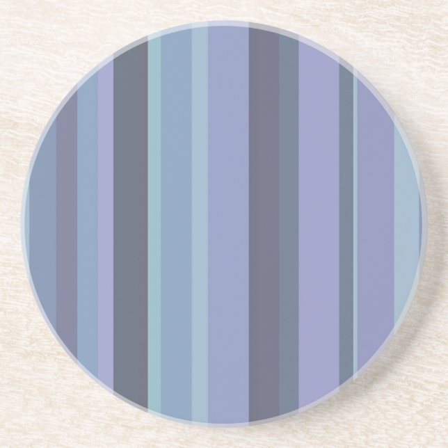 Dessous De Verre En Grès Blue-grey horizontal stripes (Devant)