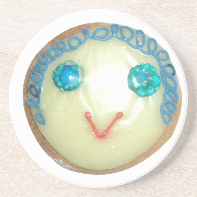 Dessous De Verre En Grès Blue Hair Emoji Art Imprimer/Graphique (Devant)