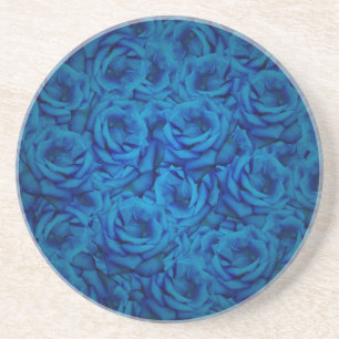 Dessous De Verre En Grès Blue Rose Pattern