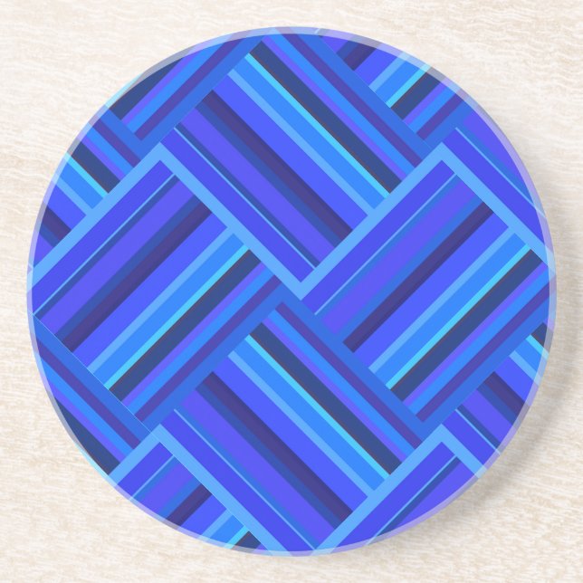 Dessous De Verre En Grès Blue stripes (Devant)