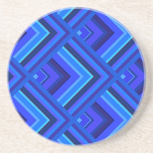 Dessous De Verre En Grès Blue stripes scale pattern (Devant)