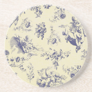 Dessous De Verre En Grès Blue Toile France Pays Cherub Motif