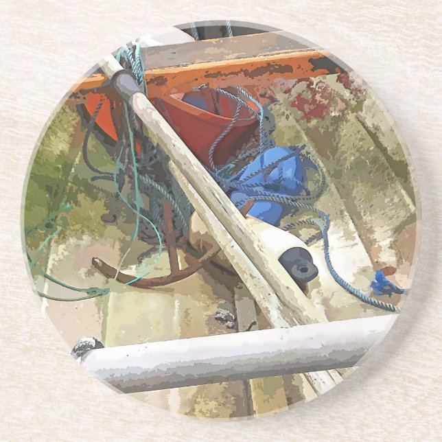 DESSOUS DE VERRE EN GRÈS BOAT (Devant)