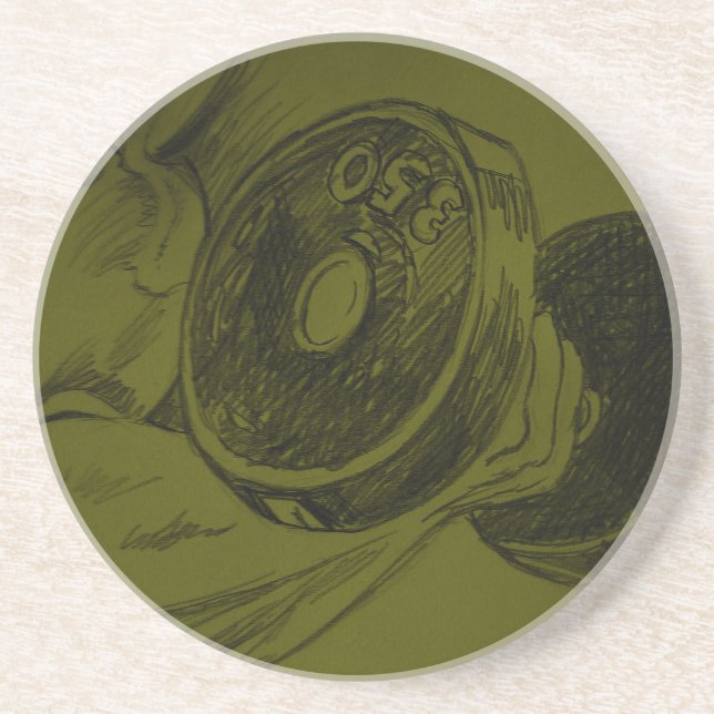 Dessous De Verre En Grès Body Building Fitcil Sketch (Devant)