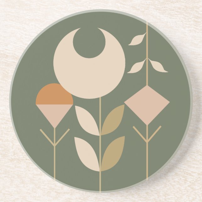 Dessous De Verre En Grès Boho Abstrait Lily (Devant)