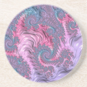 Dessous De Verre En Grès Boho coloré Hippie Trippy Super Pastel Fractal
