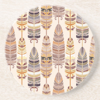 Dessous De Verre En Grès Boho Feathes : Motif Tribal sans Seamless