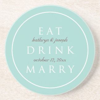 Dessous De Verre En Grès BOIRE BOIRE MARRY sentiment bleu personnalisé mari