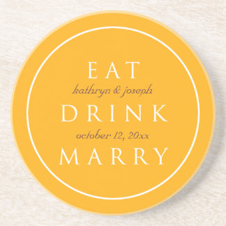 Dessous De Verre En Grès BOIRE BOIRE MARRY sentiment jaune personnalisé mar