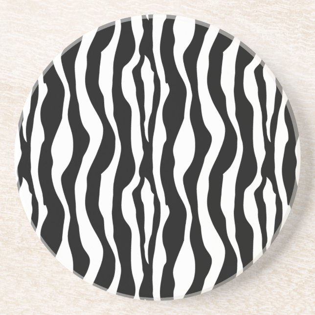 Dessous De Verre En Grès Boire des grillades Zebra Print (Devant)