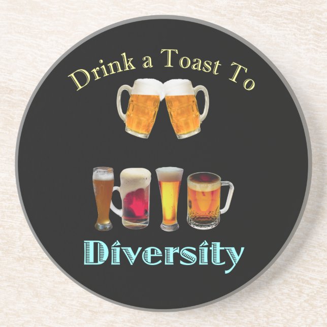 Dessous De Verre En Grès Boire un toast à la diversité (Devant)
