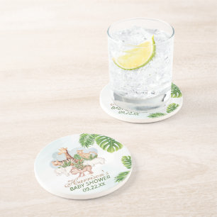 Dessous De Verre En Grès Bois Animaux Jungle Baby shower de verdure