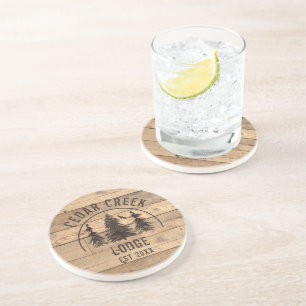 Dessous De Verre En Grès Bois rustique arbres de grès personnalisées