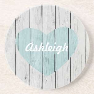 Dessous De Verre En Grès Bois rustique blanc chic