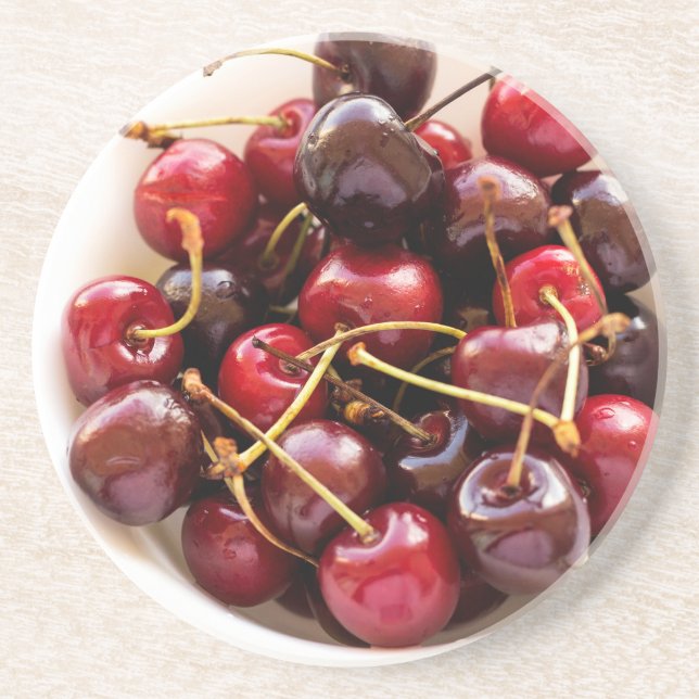 Dessous De Verre En Grès bol de cerises (Devant)