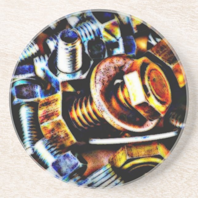 Dessous De Verre En Grès Bolts Pop Art (Devant)